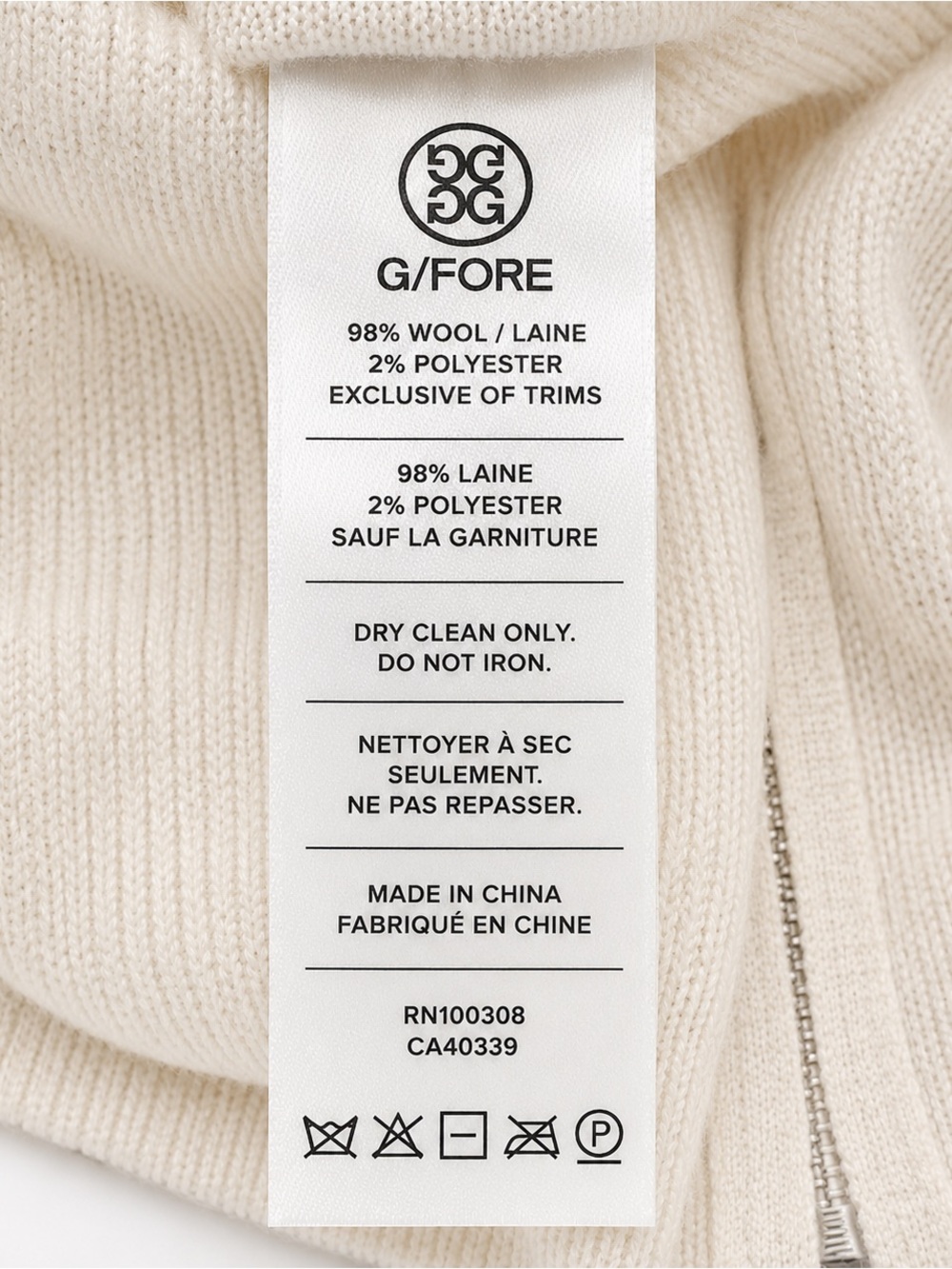 G/Fore Women’s Merino Wool Waffle Knit Quarter-Zip Hoodie Stone Heather – Size S - Picture 8 of 9